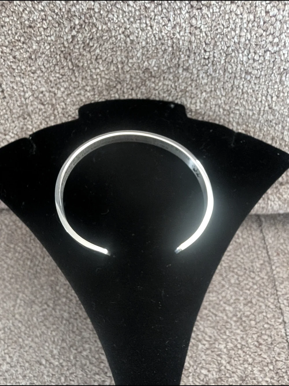 Silver Open Cuff Bracelet With Inscription